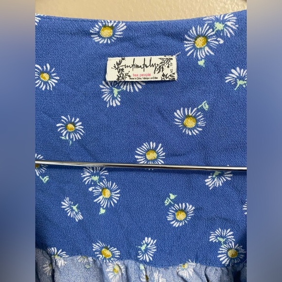 Free People Intimately Floral Bell Sleeve Tie Front Crop Top - Picture 5 of 7